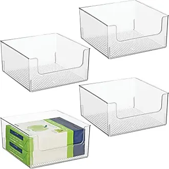 mDesign Plastic Modern Storage Organizer Bin Basket with Handles for  Kitchen Organization - Shelf, Cubby, Cabinet, and Closet Organizing Decor -  Ligne