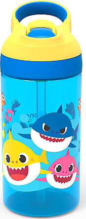 Zak Designs Baby Shark Kids Water Bottle with Straw and Built in Carrying  Loop Made of Durable Plastic, Leak-Proof Design (16 oz