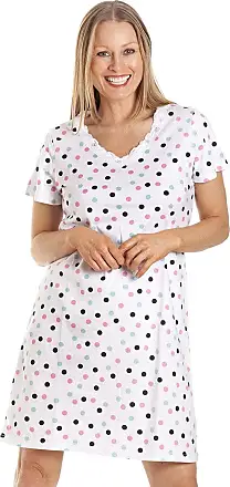 Camille Classic Long Sleeve Mink Polka Dot Soft Fleece Nightdress