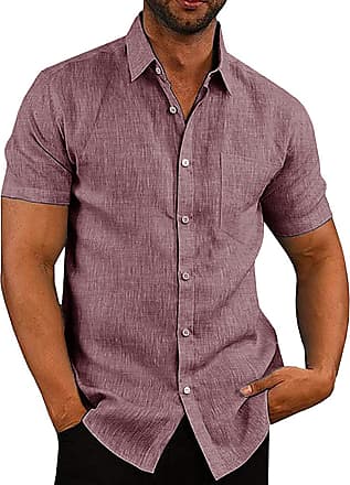 COOFANDY Men's Slim Fit Dress Short Sleeve Button Up Shirt for Men Black :  : Clothing, Shoes & Accessories