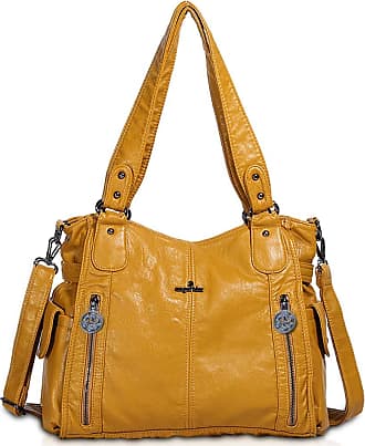NICOLE&DORIS Women Flowers Top Handle Handbags Shoulder Bag Crossbody Bag Tote Ladies Satchel PU Leather Black 