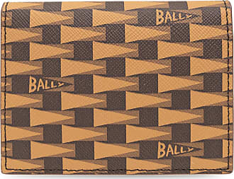Buy Bally Monogram Print Bi-Fold Wallet, Brown Color Men