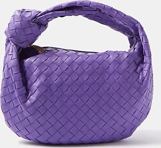 Purple Knot paillette Intrecciato-leather clutch bag
