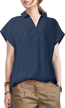 Women Cotton Linen Cat Print Casual Loose Button-Down Shirt Long Sleeve Basic Blouse Henley Tops 