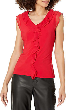 Save 2% Aspesi Synthetic Drape-detailed Sleeveless Blouse in Red Womens Clothing Tops Blouses 