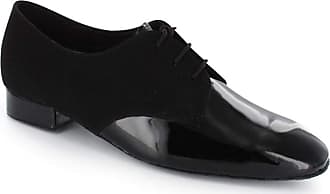 MINITOO Mens Lace-up 1 Standard Heel Leather Suede Ballroom Latin Dance Shoes 