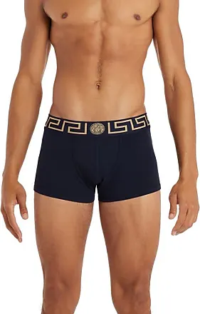 NWT Versace First Line Logo Stretch Cotton Thong- Bluette/Gold - 4