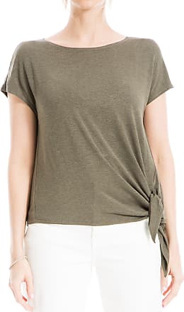 Max Studio Women's Lace Trim 3/4 LV Knit Top, Army, Small at  Women's  Clothing store