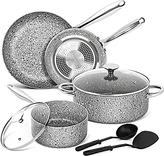 MICHELANGELO Stone Cookware Set 10 Piece, Ultra Nonstick Pots and Pans Set  with Stone-Derived Coating, Kitchen Cookware Sets, Professional Chef Knife