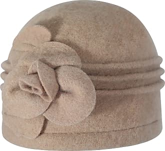 Shaggy Dressy Cloche Bucket Packable Church Warm Winter Hat with Flower Trim 