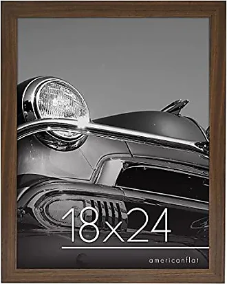 Americanflat 18x24 Poster Frame in Natural Oak - Use as 12x18 Picture Frame  with Mat or 18x24 Frame Without Mat - Wide Engineered Wood Frame