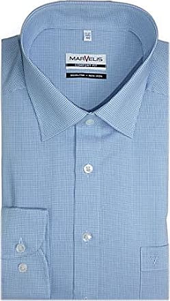 100% coton repassage facile-Bleu clair-Extra Long "Marvelis "chemise-body fit 