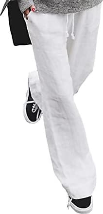 Mode Pantalons Pantalons en lin Pantalon en lin blanc style d\u00e9contract\u00e9 