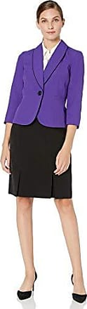Le Suit Womens Textured Mini Plaid 1 Button Shawl Collar Skirt Suit