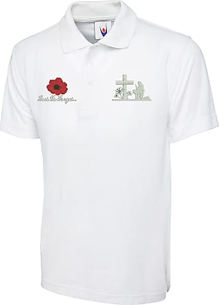 Remembrance Day Embroidered Lest We Forget Logo Polo Shirt Poppy Flower Armed Forces Day Top