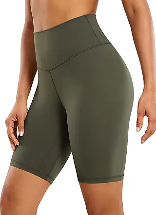  CRZ YOGA Womens Mid Waisted Running Shorts Liner - 5'' Quick  Dry Athletic Sport Workout Track Shorts Zip Pocket Borealis Green XX-Small  : Clothing, Shoes & Jewelry