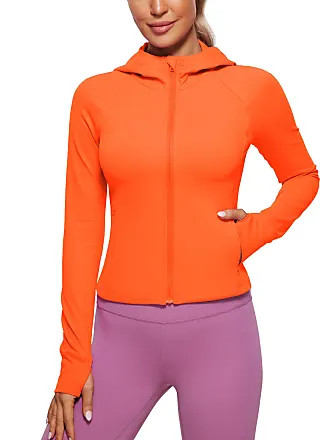 CRZ YOGA Butterluxe Womens Waist-Length Workout Full Zip Jacket