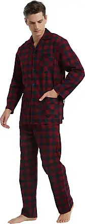 GLOBAL Men's Warm Flannel 2pcs Pajama Set Cozy sleepwear Drawstring High  Waist Bottoms With Pockets pjs for Men, Black and Green Grid 1, Small :  : Clothing, Shoes & Accessories