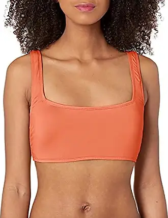 Tangerine Orange Square Crop Bikini Top