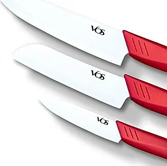 Revolution 2 Piece Ceramic Knife Set - Red/White 5.5 Santoku and 4.5  Utility