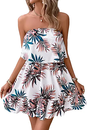 SheIn Women's Floral Cut Out Twist Front Ruffle Mini Dress V Neck  Sleeveless A Line Flare Dresses Sundresses, Black Floral, Small :  : Clothing, Shoes & Accessories