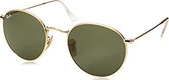 Accessoires Sonnenbrillen runde Sonnenbrillen Ray Ban runde Sonnenbrille gr\u00fcn-goldfarben Casual-Look 