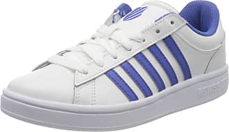 blue and white k swiss