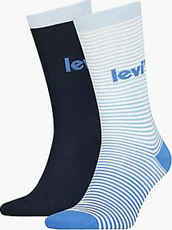 Levi's Logo Micro Stripe Unisex Regular Cut Socks 2 Pack Chaussette Classique Mixte 