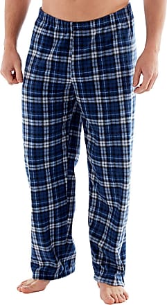 2XL Grey Harvey James Mens Checkered Long Sleeve Fleece Warm Pyjama Set