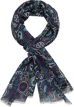 Loopschal Punkte Paisley-Muster grau blau Hippie 60s 70s Halstuch Schaltuch