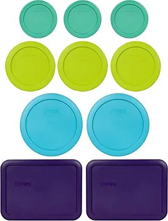 Pyrex 7202 1-Cup Clear Round Glass Food Storage Bowl and 7202-PC Plum Purple Plastic Lid (6-pack)