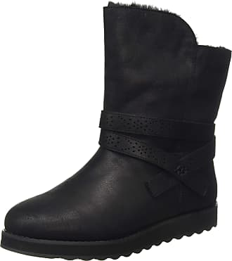 skechers keepsakes mid calf double buckle boot with studs