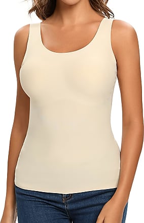 Compression Tank Top Women with Tummy Control Cami Shaper Slimming Camisole Shapewear Tops Beige, XX-Large 