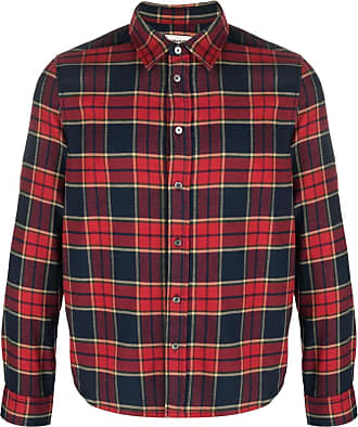 Checked Shirts- Maroon Plaid Checked Print Shirts for Men Online