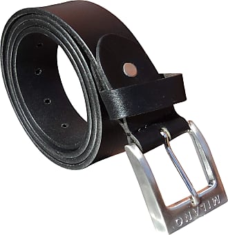Waist 28" 1.5" Wide by Milano Men's Black Full Grain Leather Belt 48"