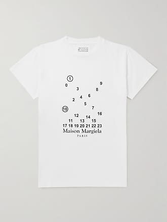 Maison Margiela Baumwolle T-Shirt mit Slogan-Print in Schwarz für Herren Herren Bekleidung T-Shirts Kurzarm T-Shirts 