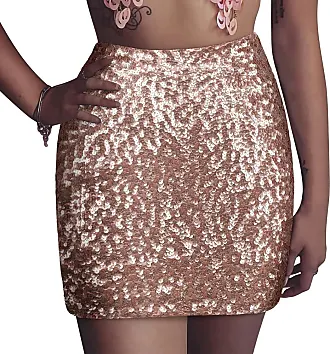PrettyGuide Women's Sequin Skirt Stretchy Bodycon Sparkle Mini Skirt Night  Out : : Clothing, Shoes & Accessories
