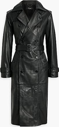 Burberry Midlength Shearling Collar Canvas Trench Coat in Black for Men