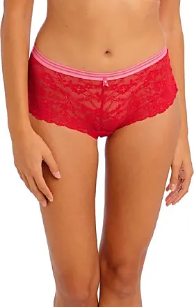 Montelle Intimates Feather Lace Brazilian Briefs in Red