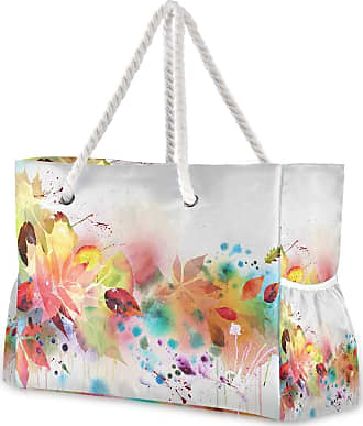 ZzWwR Beautiful Summer Caribbean Beach Starfish Shells Extra Large Canvas Shoulder Tote Top Storage Handle Bag for School Gym Beach Weekender Travel Reusable Grocery Shopping 