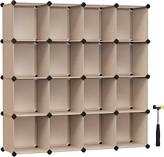 SONGMICS Cube Storage Organizer, 12-Cube Closet Storage Shelves, DIY Plastic Closet Cabinet, Modular Bookcase, Storage