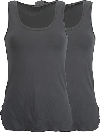 2-pack padded bra cami tops - Black/Light grey marl - Ladies