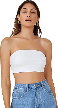  SOLY HUX Women's Strapless Bandeau Tube Tops Summer Sleeveless  Slim Fit Shirt Top White Tube Petite XXS : Clothing, Shoes & Jewelry