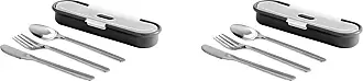BUILT Gourmet Bento 4-Piece Stainless Steel Utensil Set With Nesting Case  Black And Gray 5177854