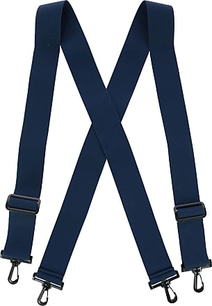 CTM Mens Big & Tall Elastic Button End Dress Suspenders with Silver Hardware 