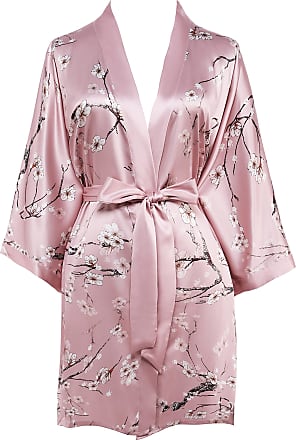 Kleding Meisjeskleding Pyjamas & Badjassen Jurken 80s Vintage Navy Blue Floral Butterfly Print Short Kimono Robe Girls Size 8 to 10 
