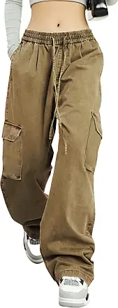 Dokotoo Cargo Pants Women Wide Leg High Waisted with 6 Pockets