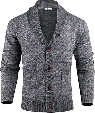 iClosam Mens Knit Cardigan Lightweight Slim Fit Knitwear V-Neck Button Versatile Kintted Cardigan Sweater 