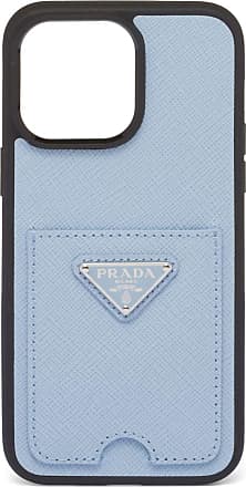 NAFS Compatible Prada | Unisex Plain Leather Logo iPhone 14 pro max Smart  Phone Cases (Silver)