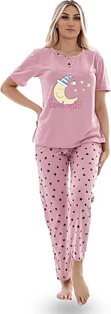 Ladies Capri Pyjama Set Floral Printed Crew Neck Buttons Cropped PJs M to  XXL